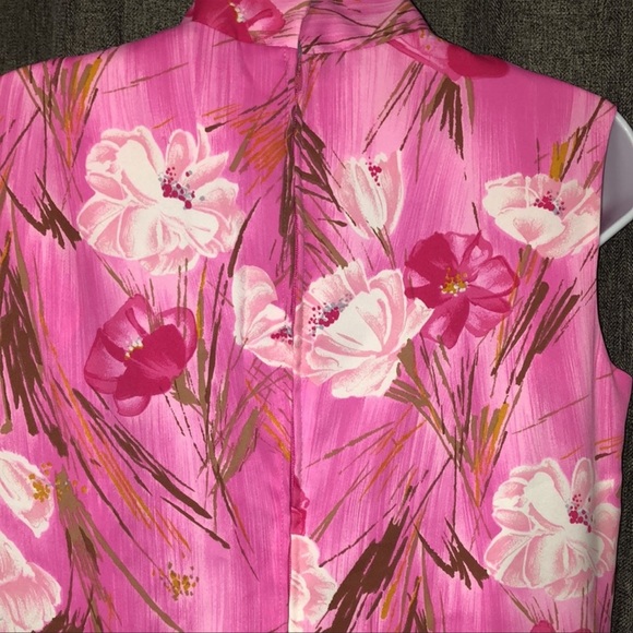 Vintage 60s Sun Fashions of Hawaii Floral Caftan Maxi Dress M/L - Picture 7 of 8